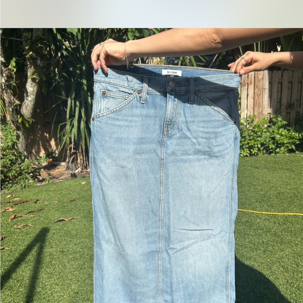 Re/Done Light Blue Denim Skirt